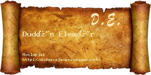 Dudás Elemér névjegykártya