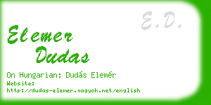 elemer dudas business card
